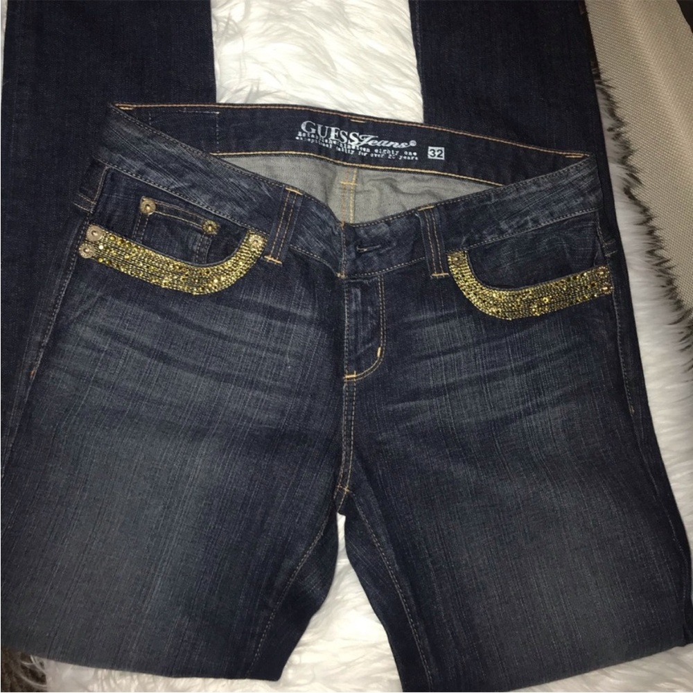 GUESS Women's Denim Jeans with Gold Details